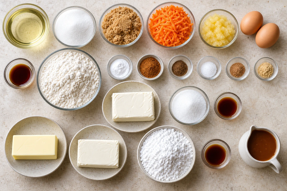 Exact measured ingredients for Carrot Cheesecake Cupcakes