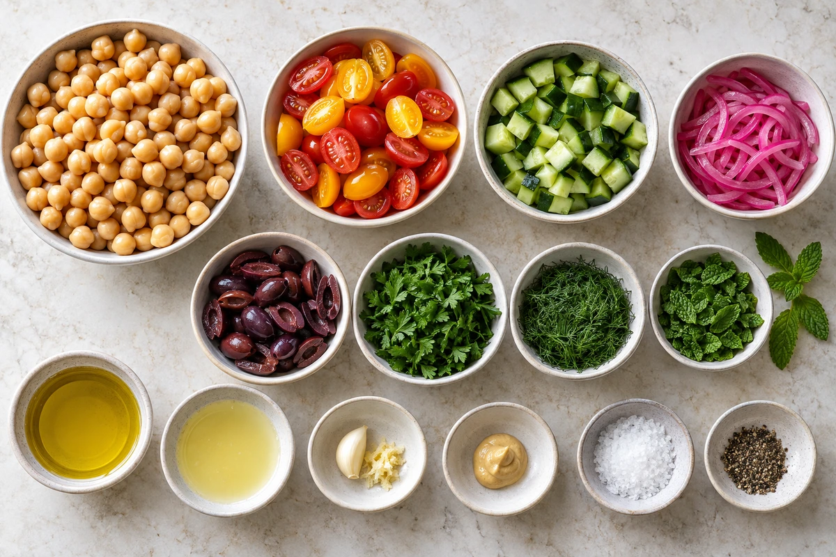 Exact measured ingredients for Chickpea Salad