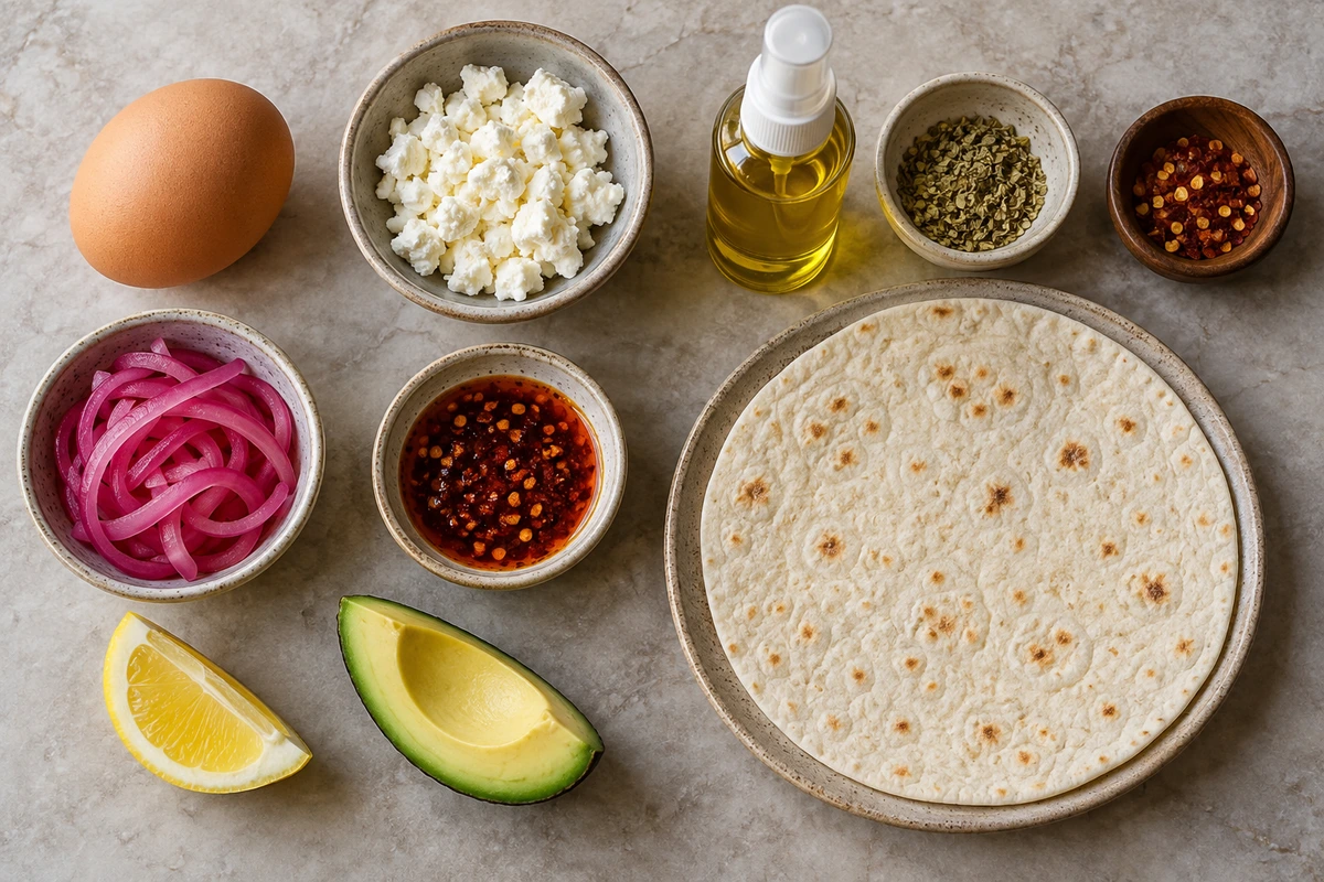 Exact measured ingredients for Crispy Feta Fried Eggs