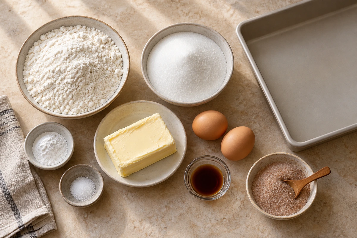 Exact measured ingredients for Snickerdoodle Cookie Bars