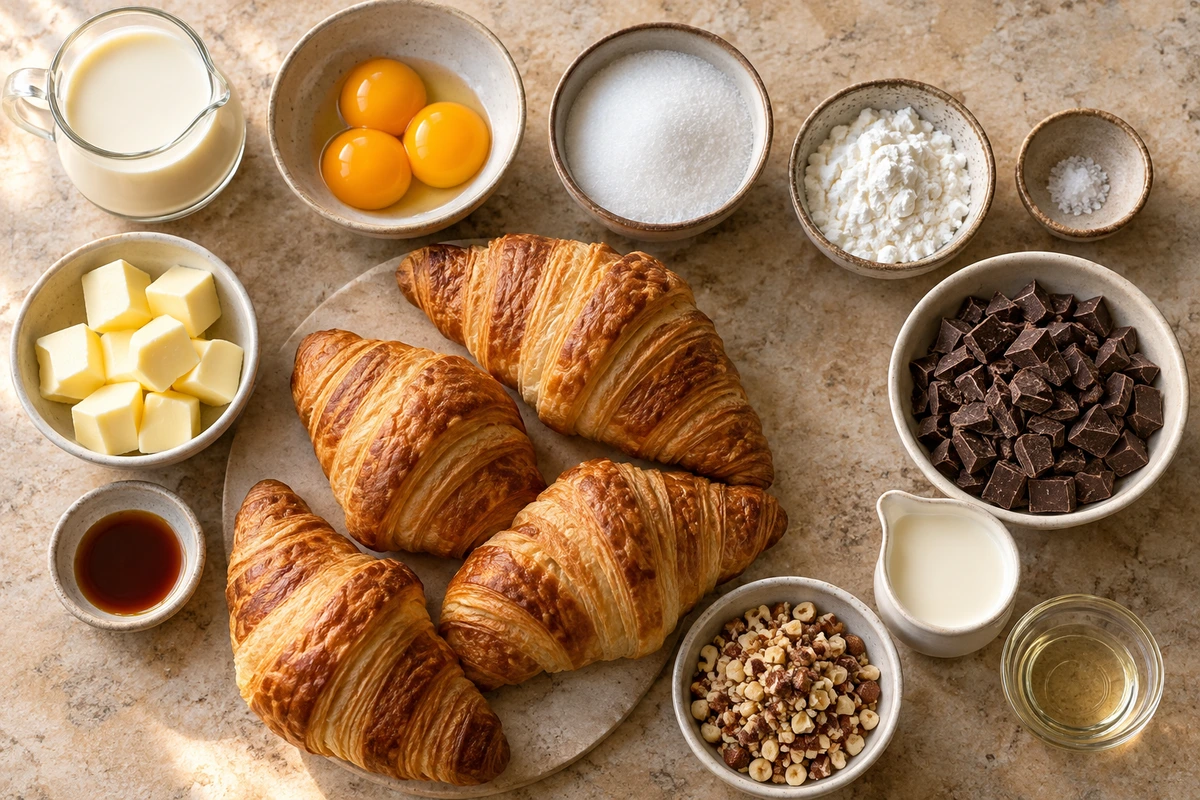 Exact measured ingredients for Boston Cream Pie Croissants