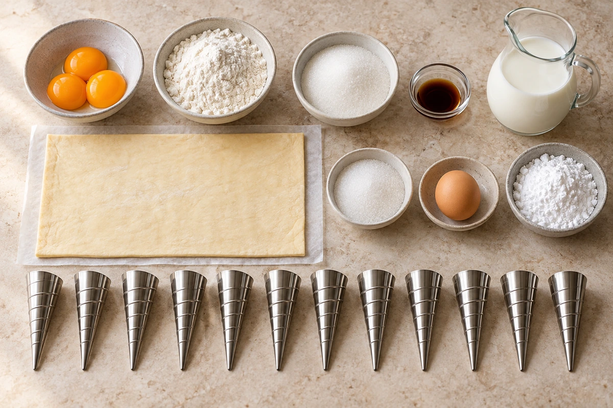 Exact measured ingredients for Easy Italian Cream Stuffed Cannoncini