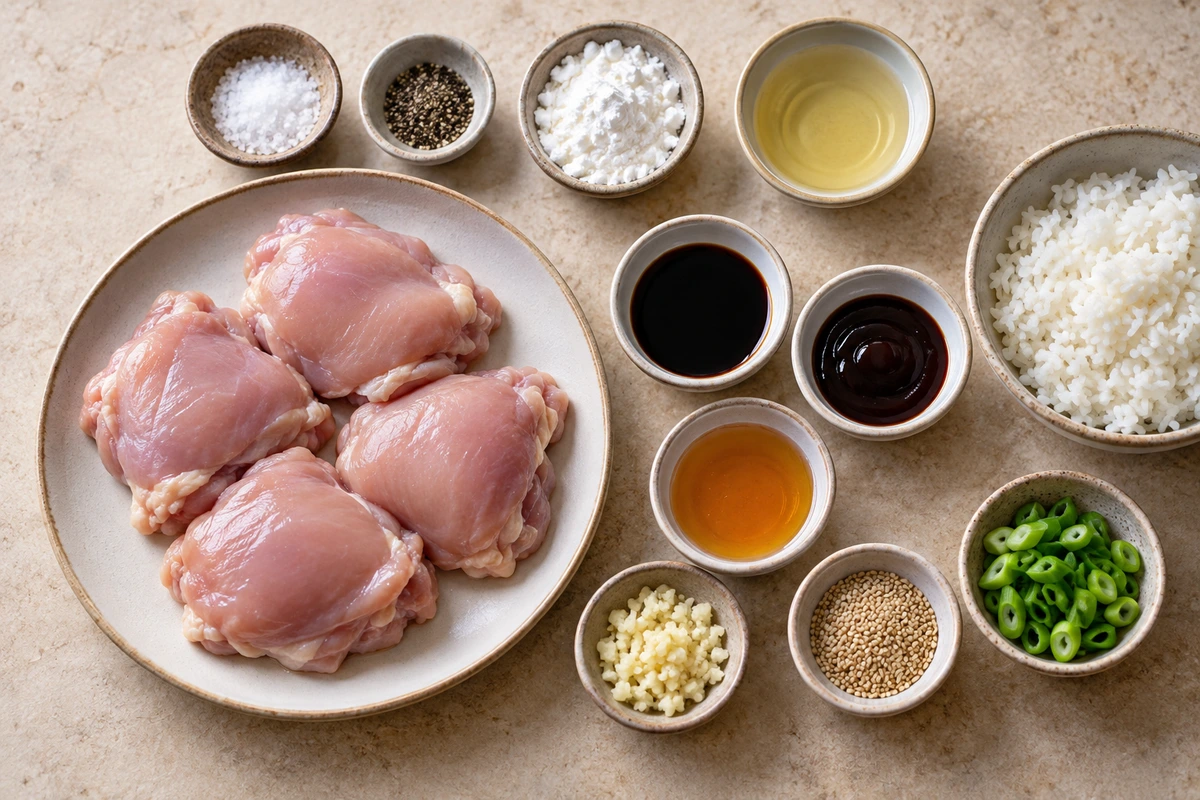 Exact measured ingredients for Easy Soy Garlic Chicken Thighs