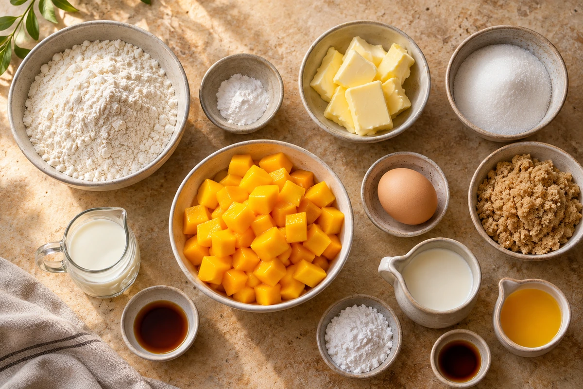 Exact measured ingredients for Mango Cookie Recipe