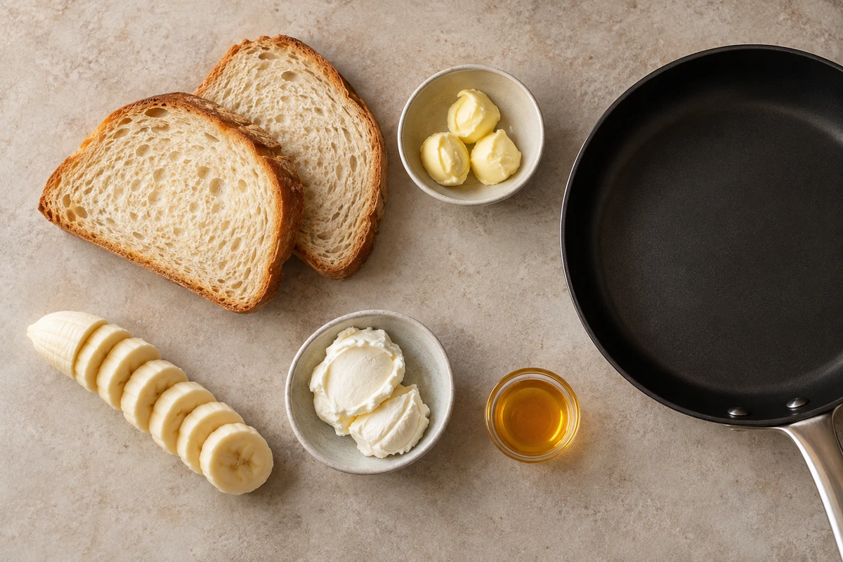 Exact measured ingredients for Honey Banana Grilled Cheese Sandwich