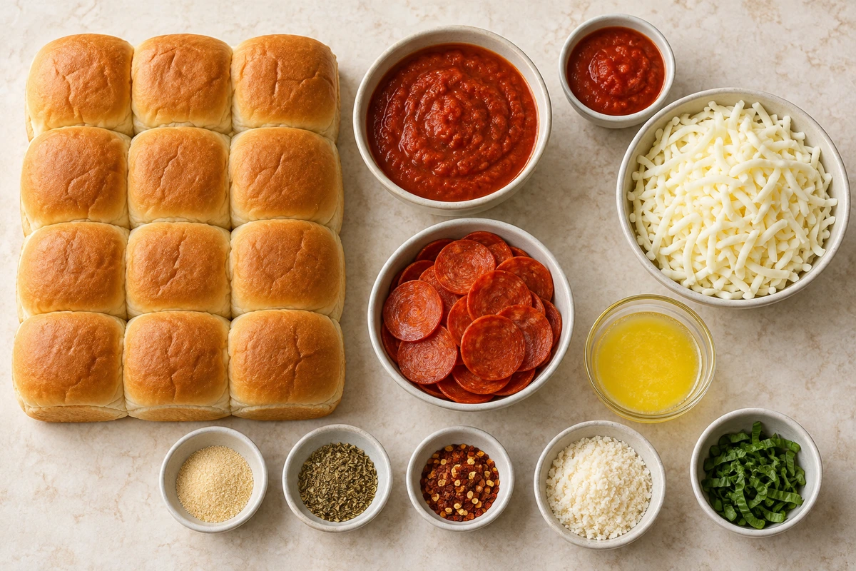Exact measured ingredients for Pepperoni Pizza Sliders