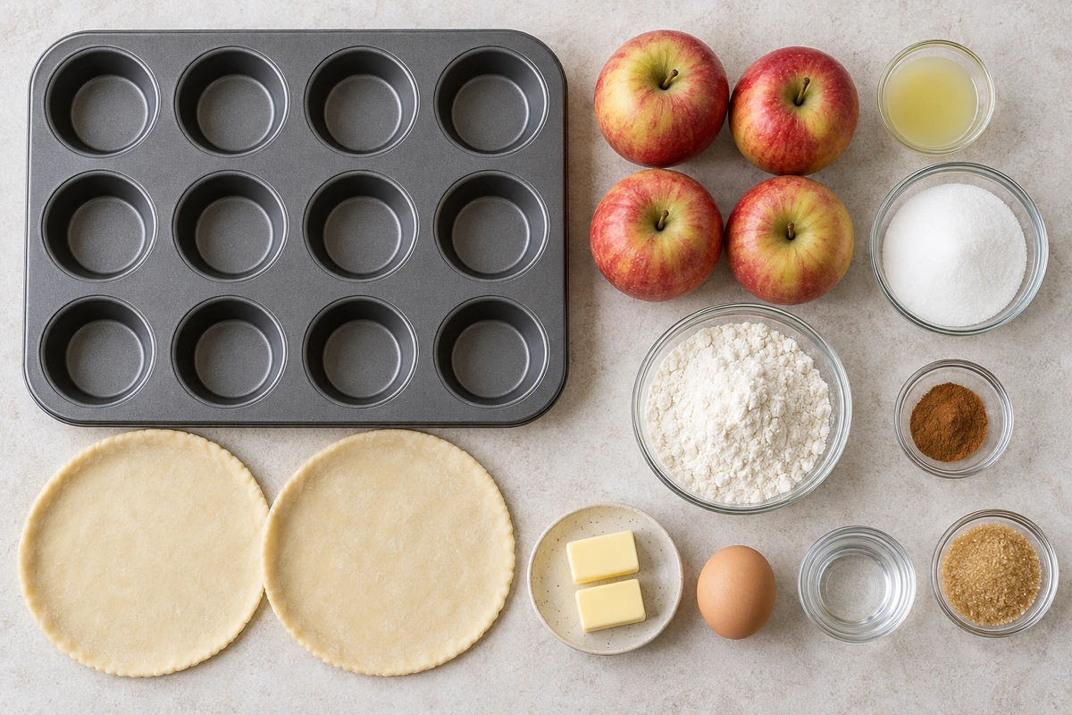 Exact measured ingredients for Mini Apple Pies