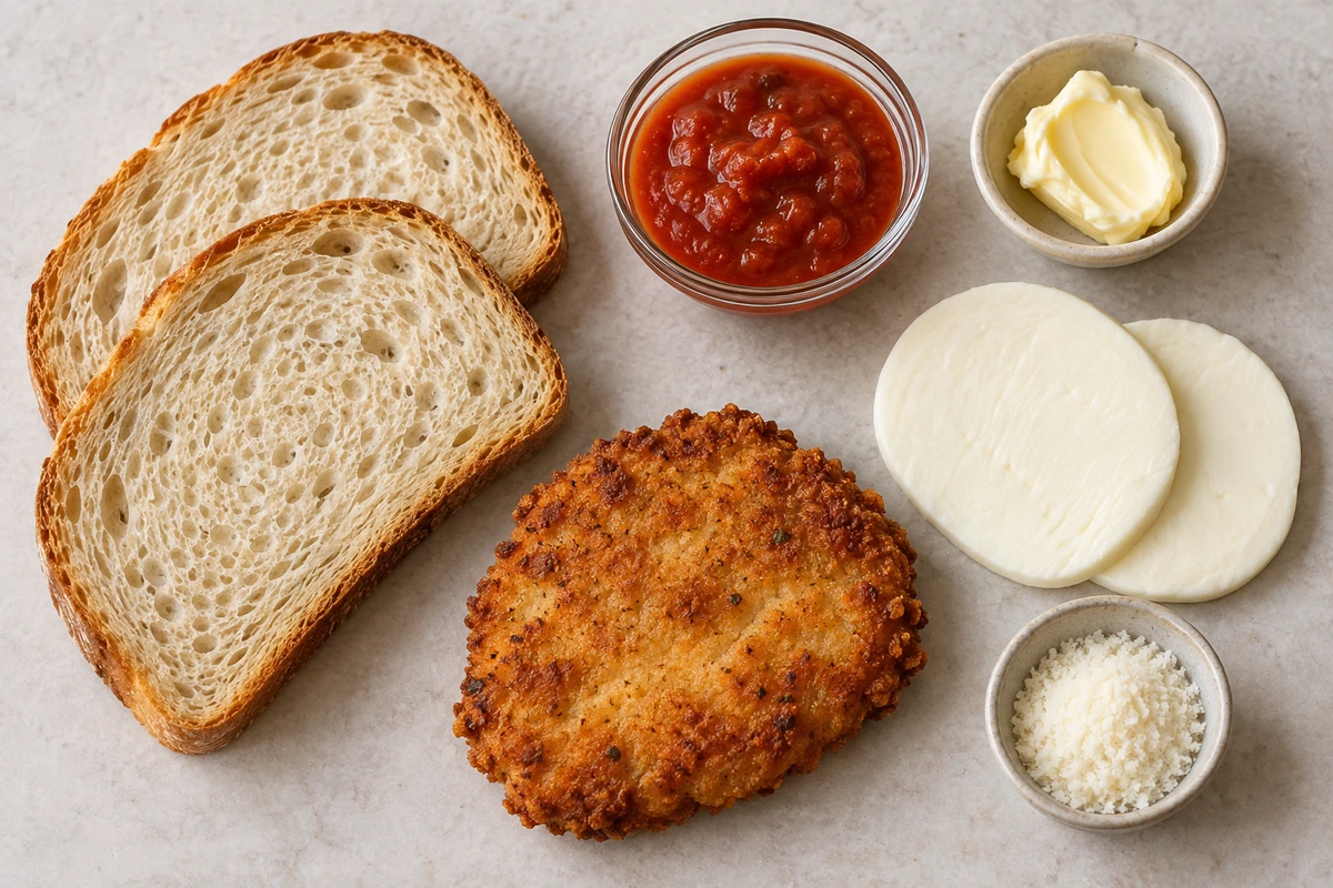 Exact measured ingredients for Lazy Chicken Parmesan Grilled Cheese Recipe