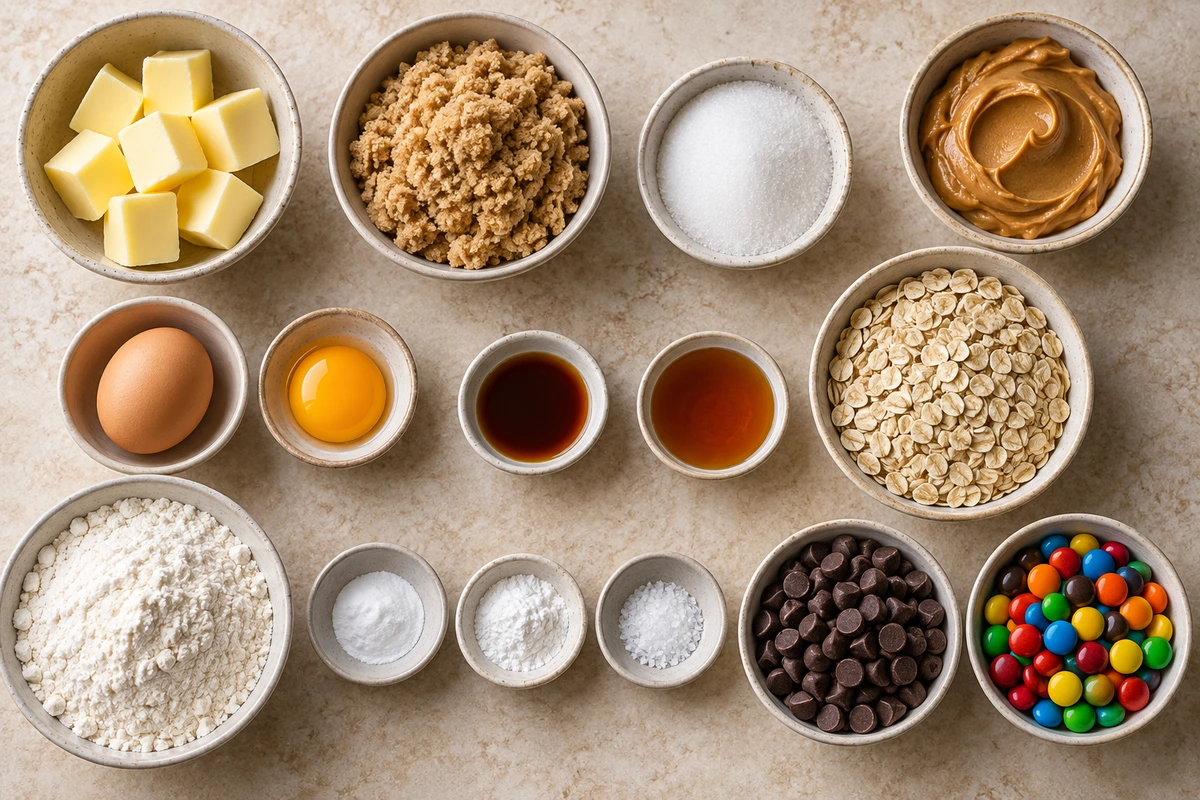 Exact measured ingredients for Monster Cookies