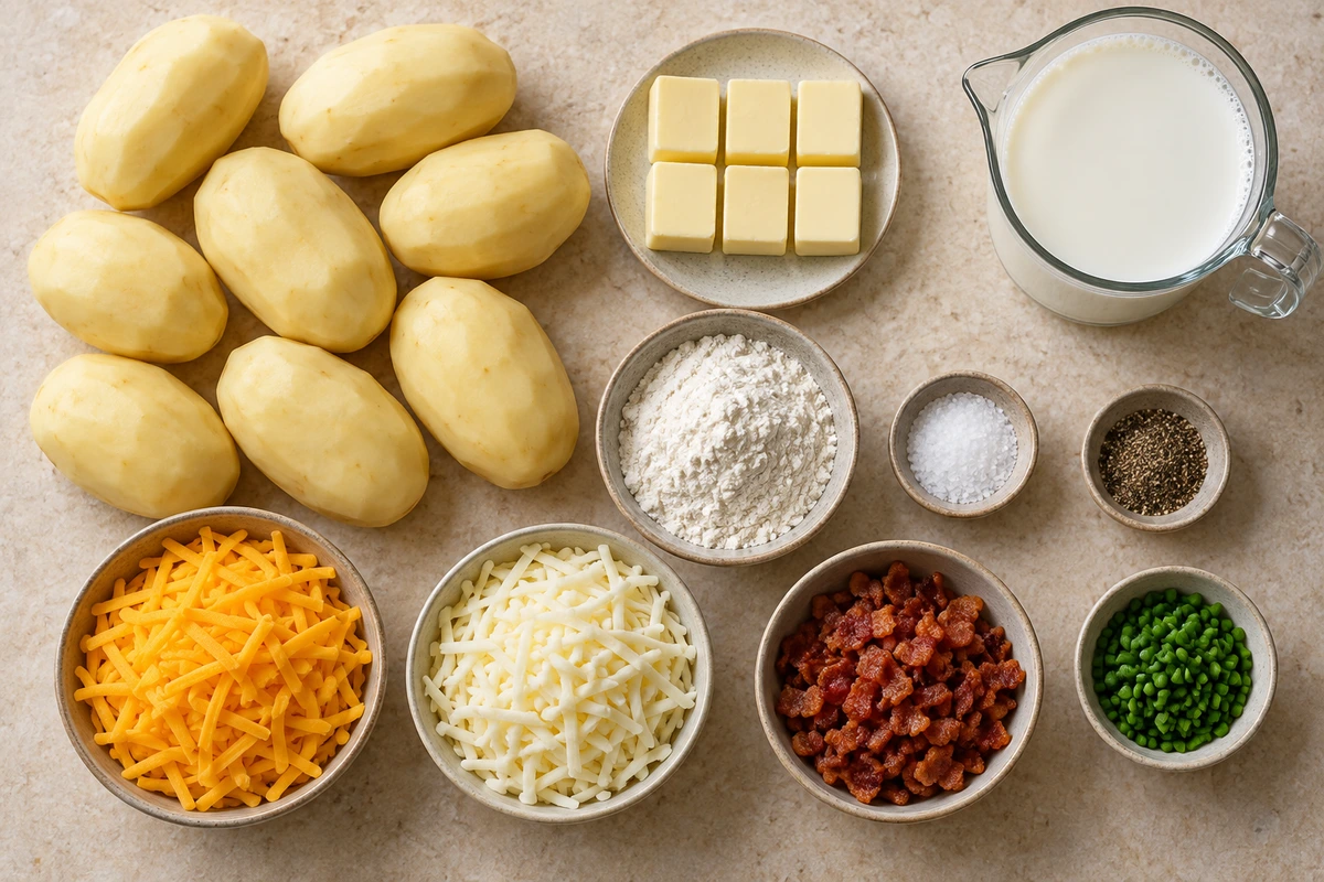 Exact measured ingredients for Loaded Scalloped Potatoes