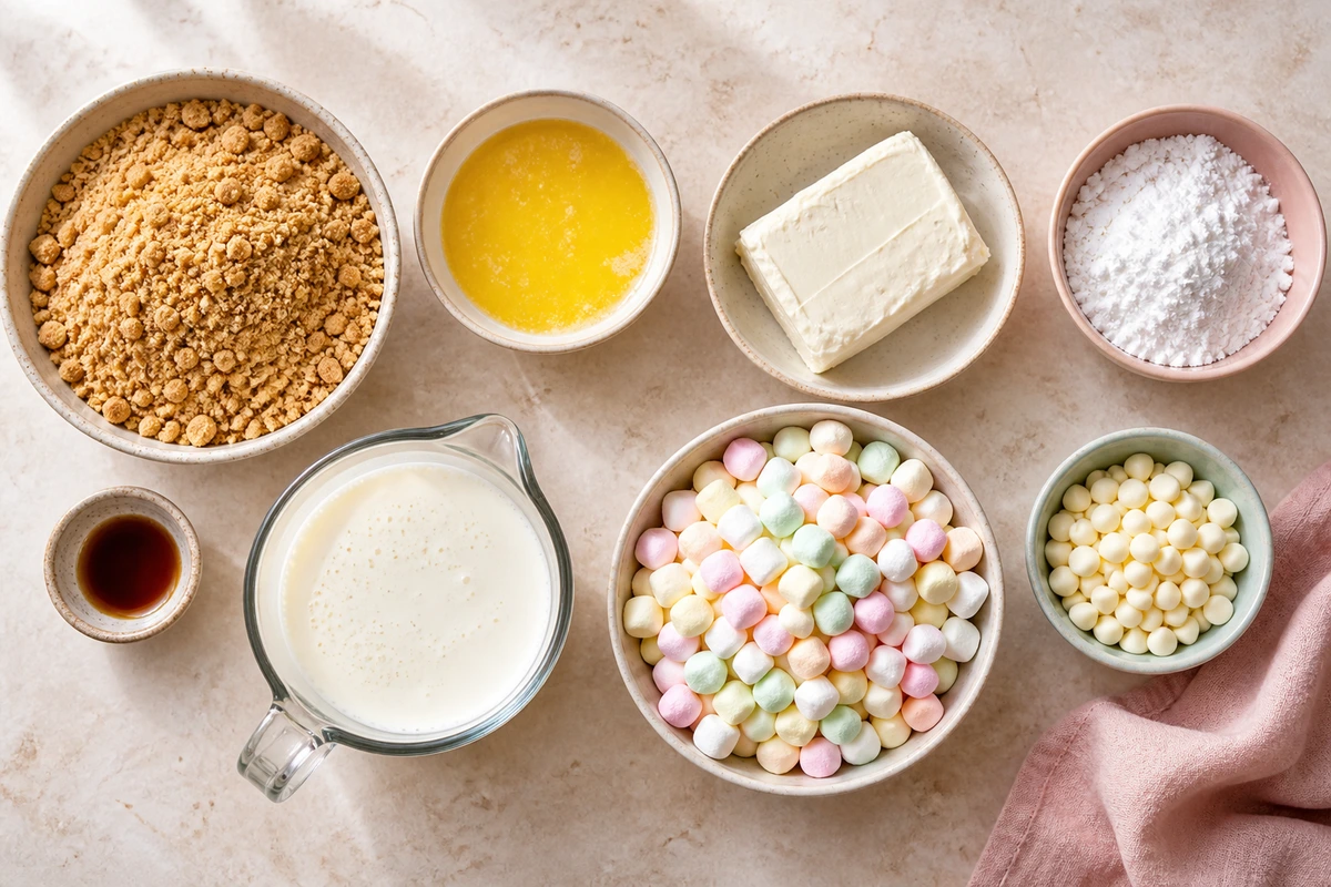 Exact measured ingredients for No-Bake Marshmallow Slice