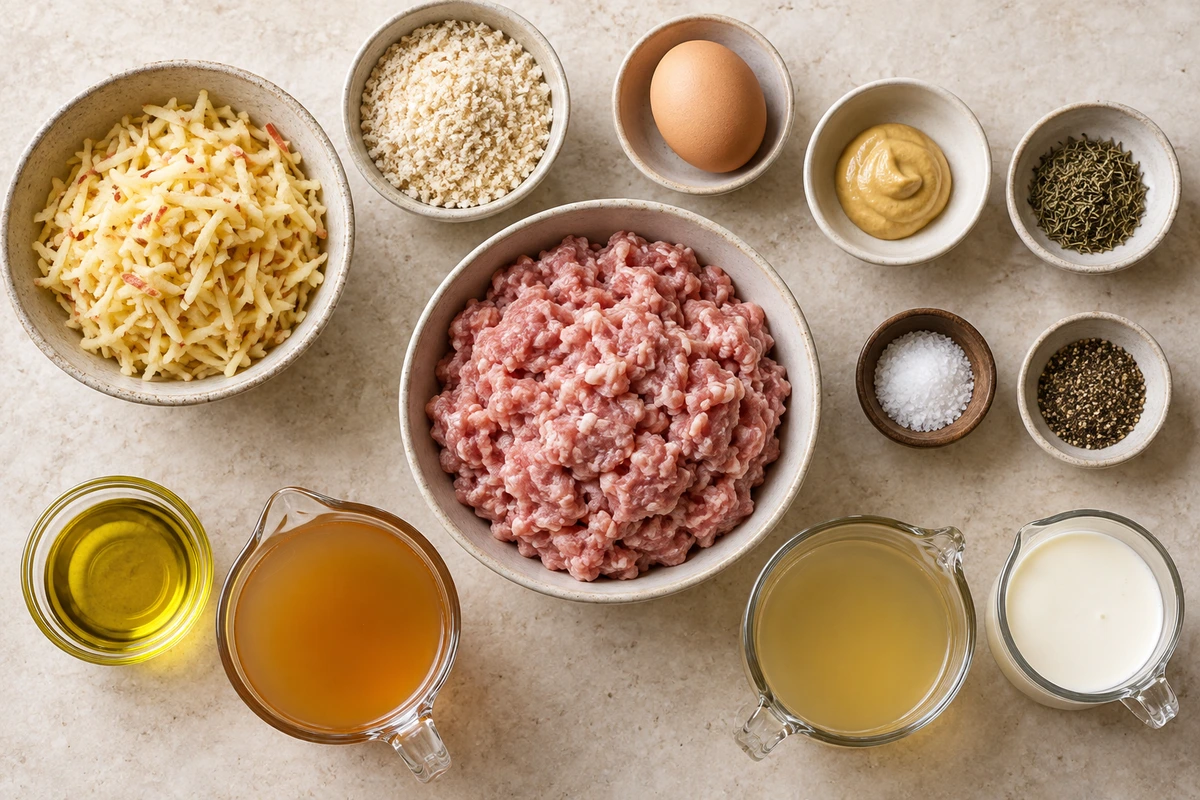 Exact measured ingredients for Pork and Apple Meatballs