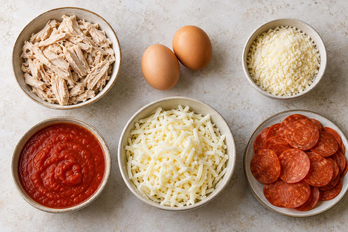 Exact measured ingredients for Keto Pizza Chicken Crust