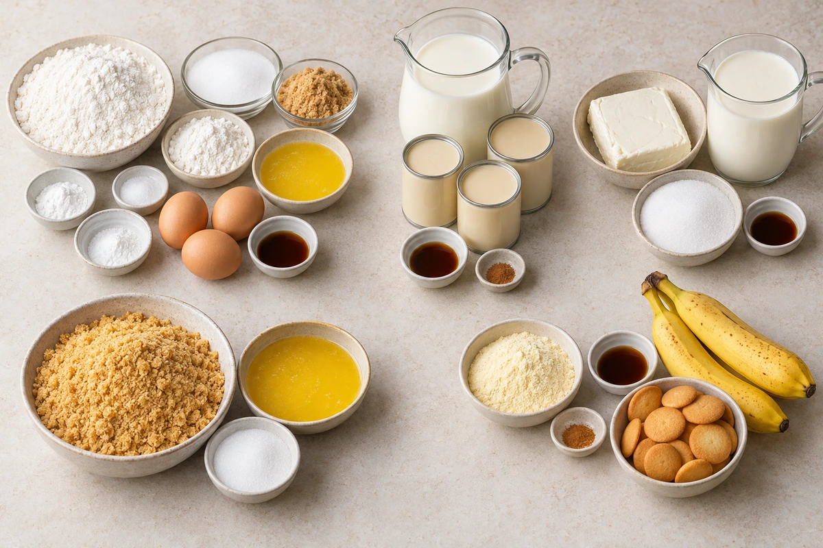 Exact measured ingredients for Banana Pudding Cheesecake Tres Leches