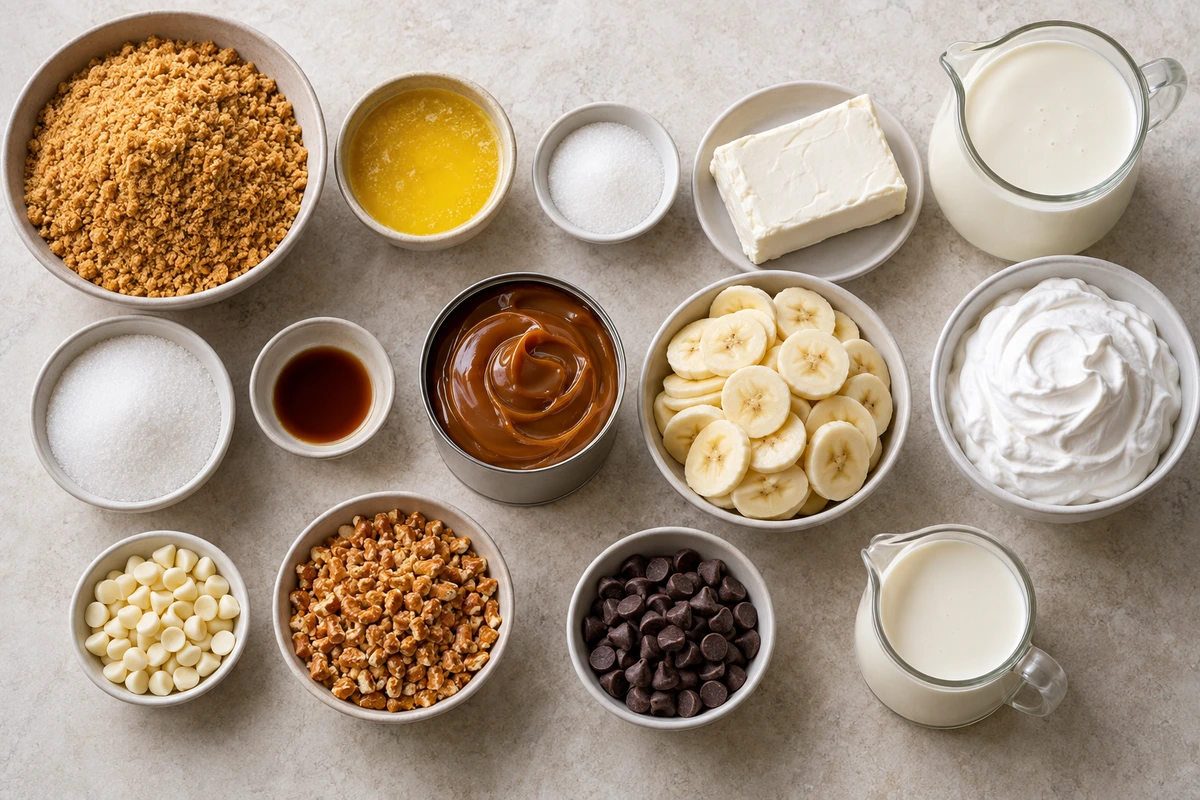 Exact measured ingredients for Banoffee Pie