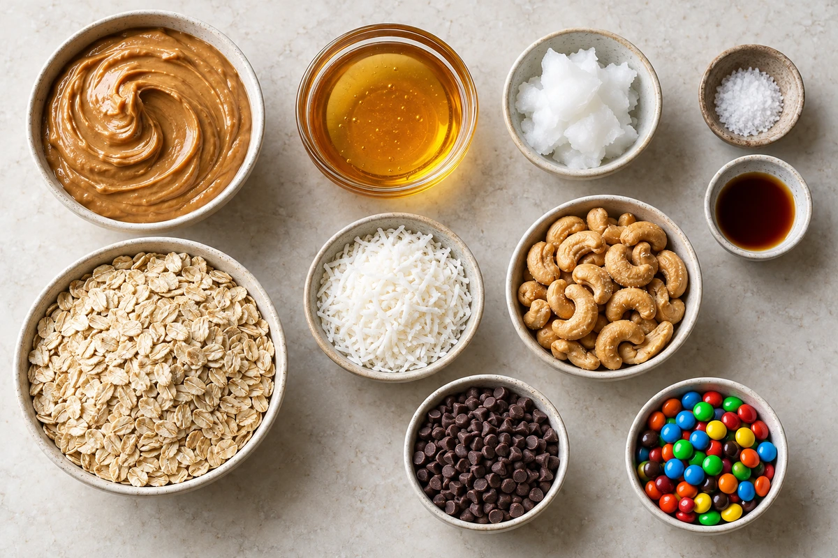 Exact measured ingredients for Chewy Granola Bars