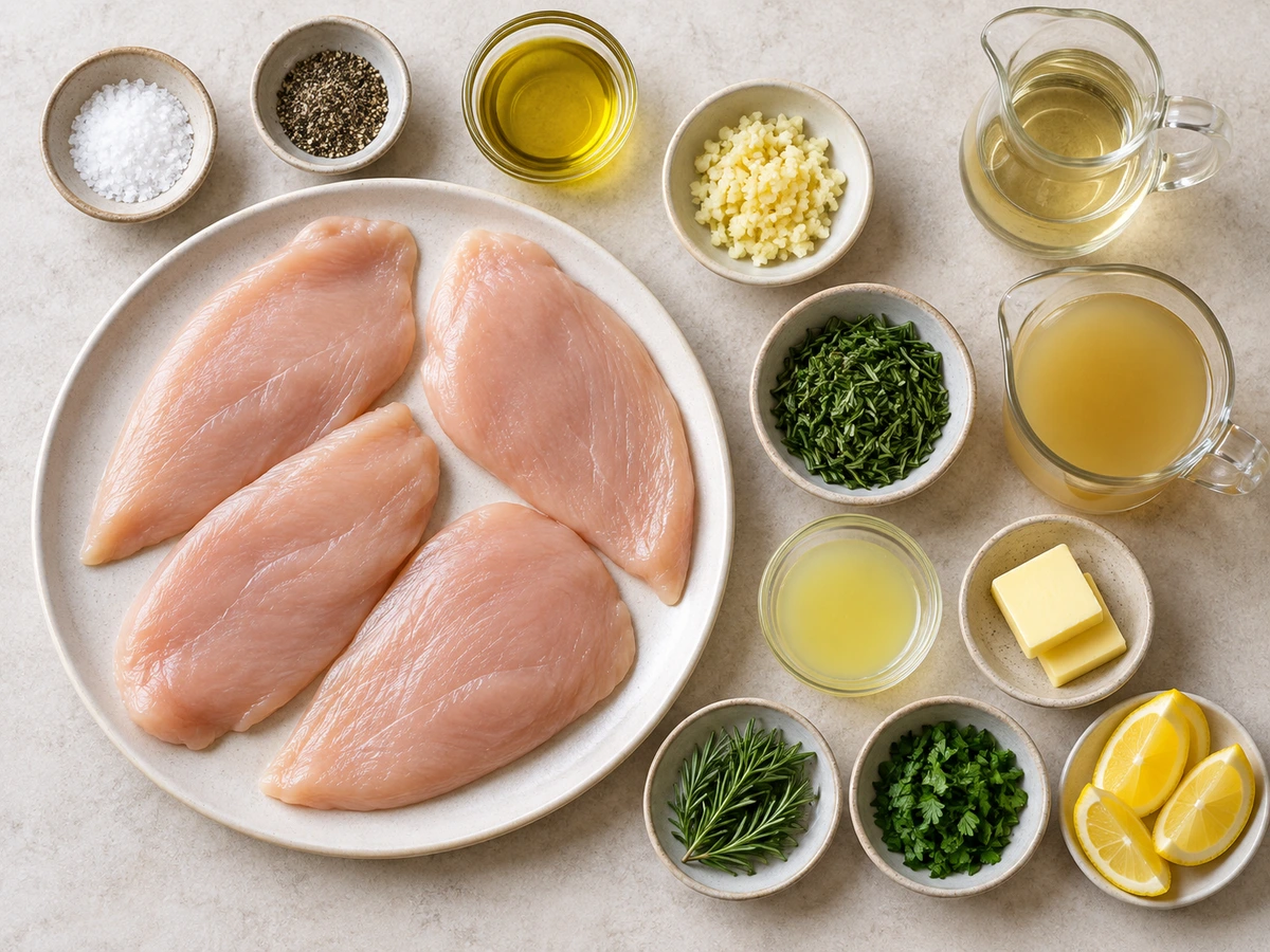 Exact measured ingredients for Lemon Rosemary Chicken