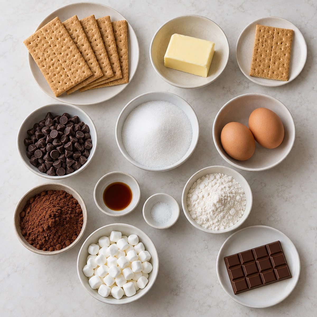 Exact measured ingredients for S'mores Brownies