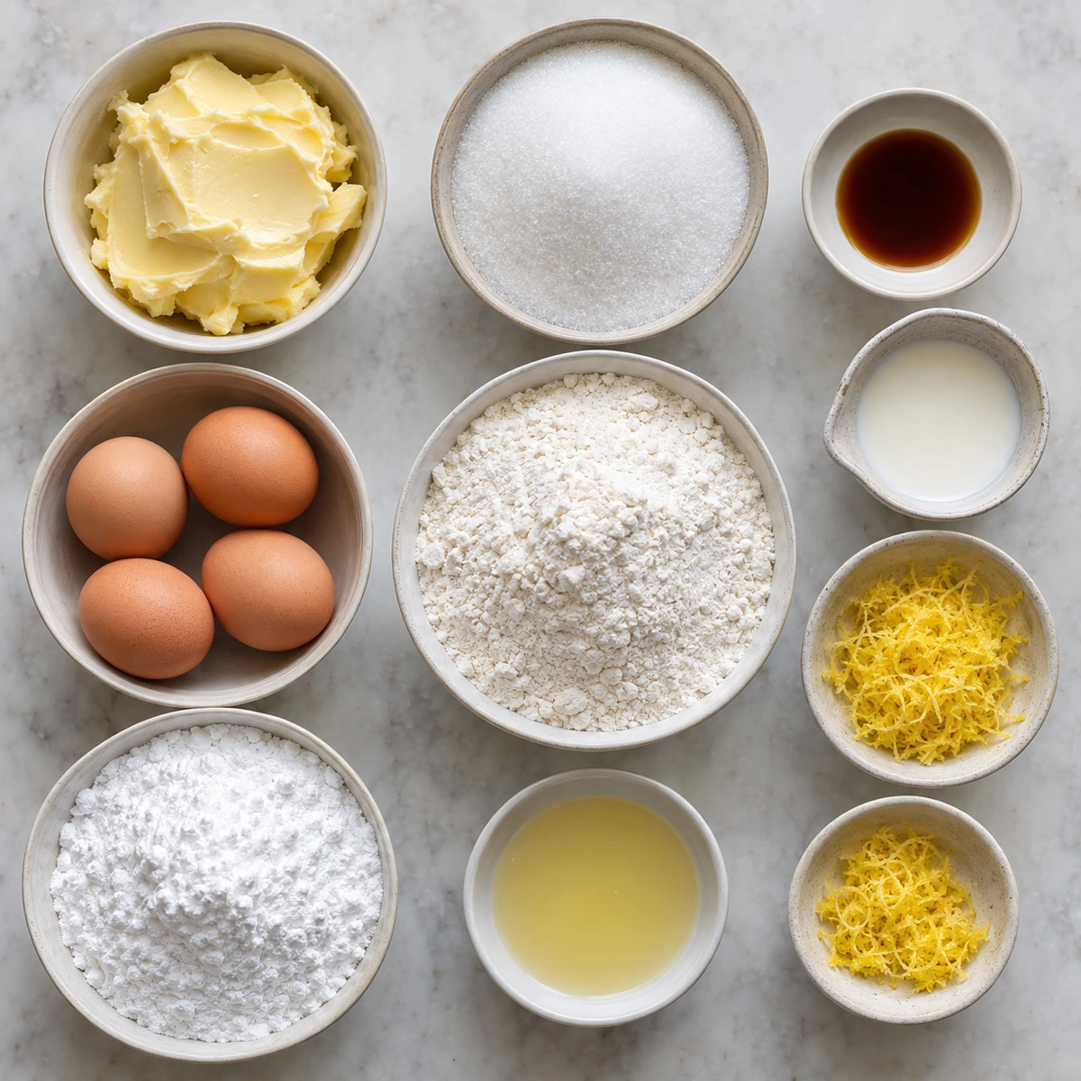Exact measured ingredients for Easy Lemon Drizzle Traybake Cake