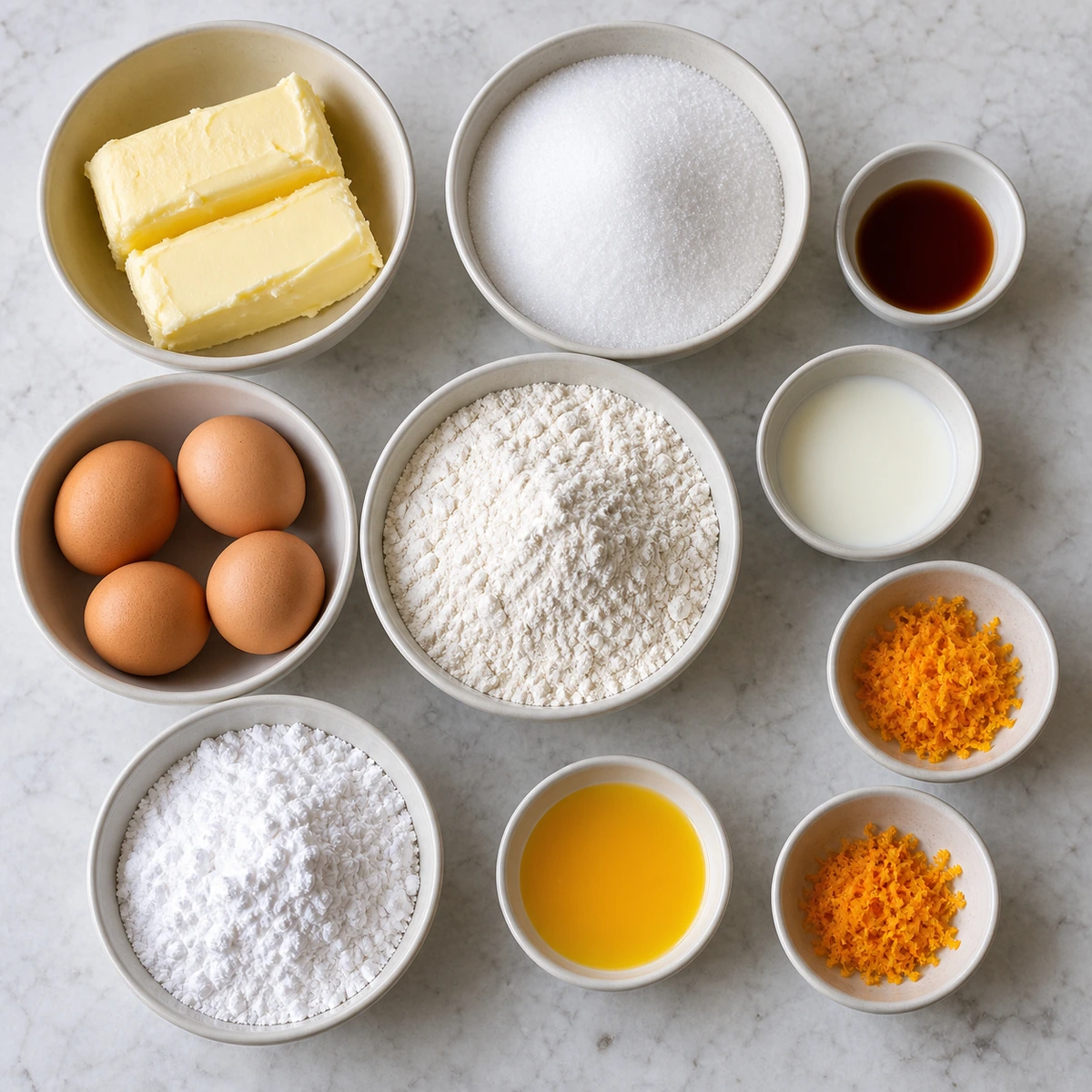 Exact measured ingredients for Orange Drizzle Traybake Cake