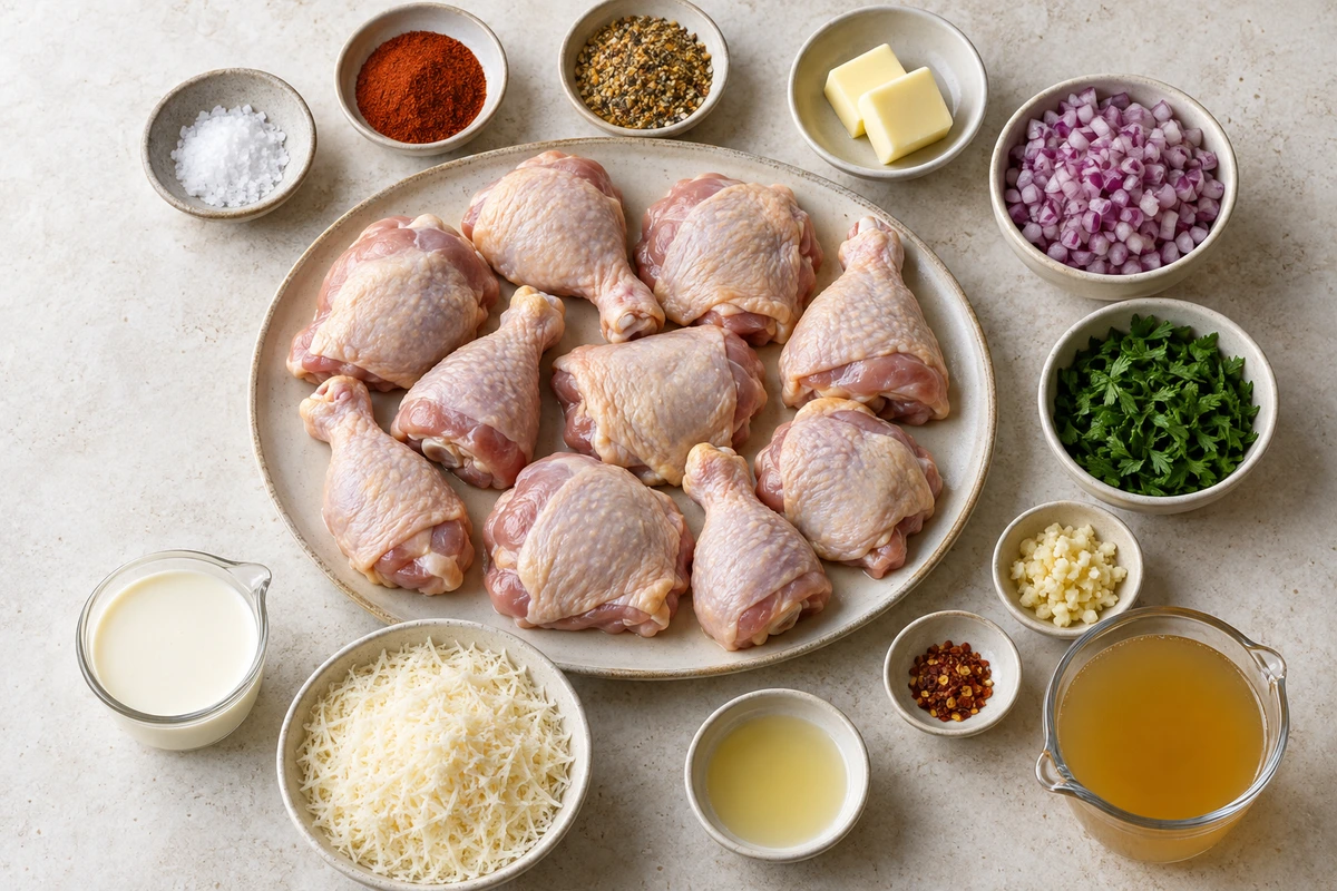 Exact measured ingredients for Baked Lemon Butter Chicken
