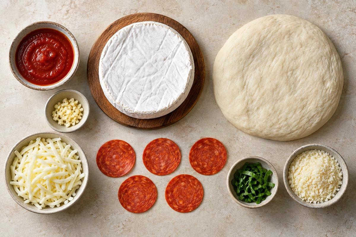 Exact measured ingredients for Stuffed Brie Cheese Pizza