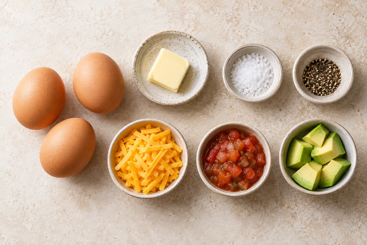 Exact measured ingredients for Breakfast Burrito Bowl