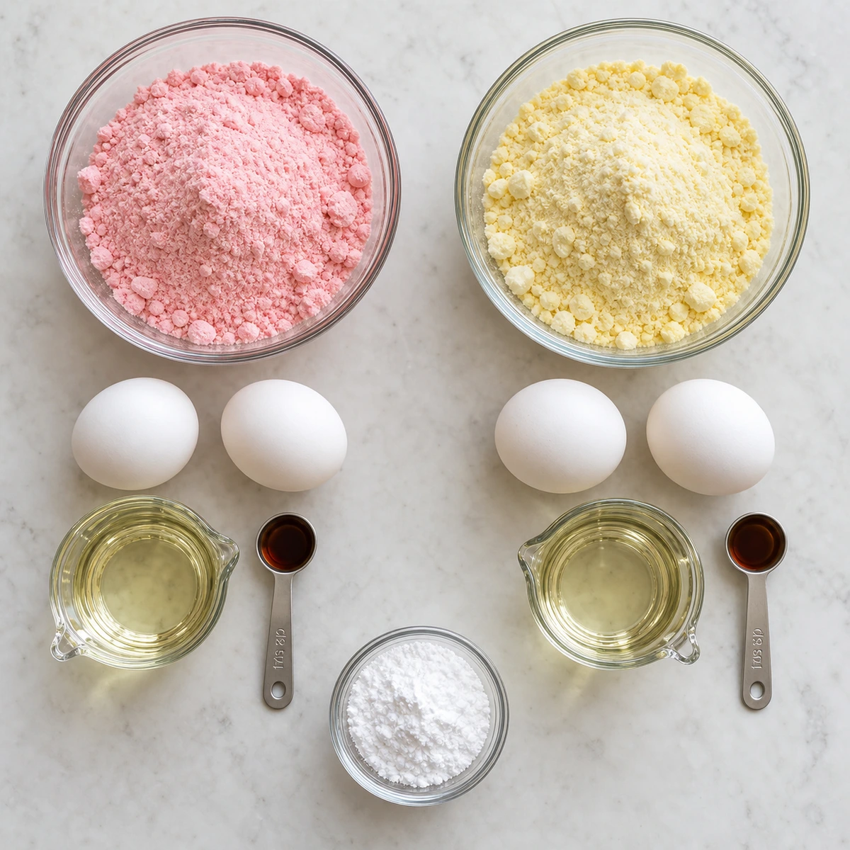 Exact measured ingredients for Strawberry Lemon Poundcake Cookies