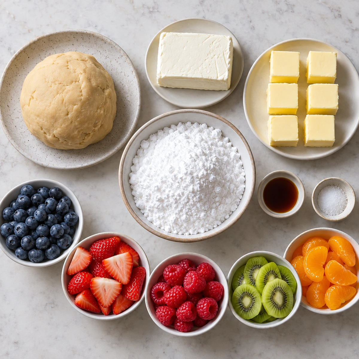 Exact measured ingredients for Easter Egg Fruit Cookies