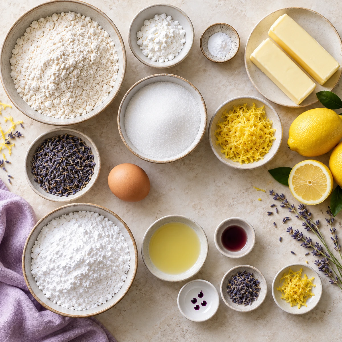 Exact measured ingredients for Lemon Lavender Cookies