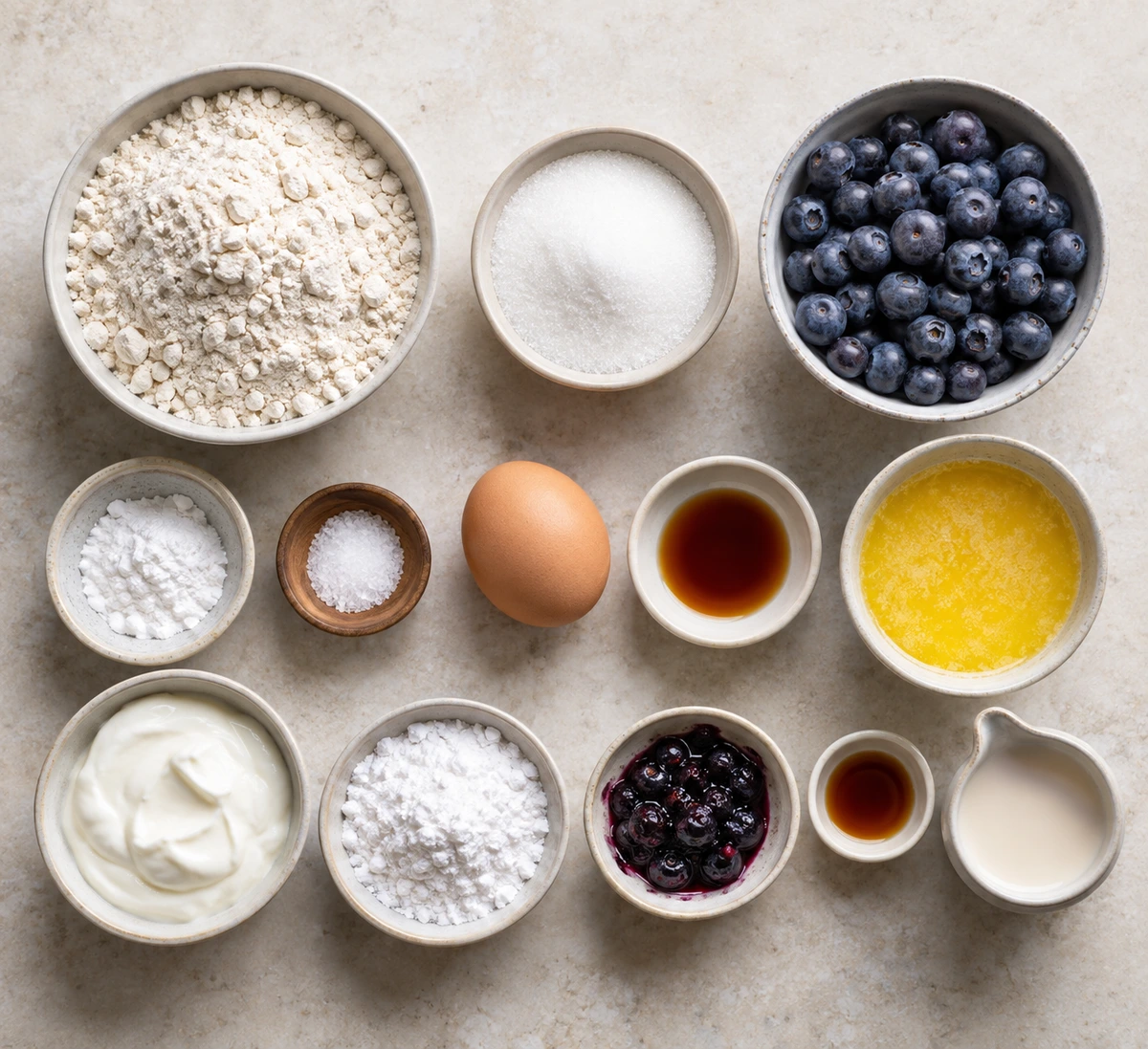 Exact measured ingredients for Blueberry Yogurt Fritters