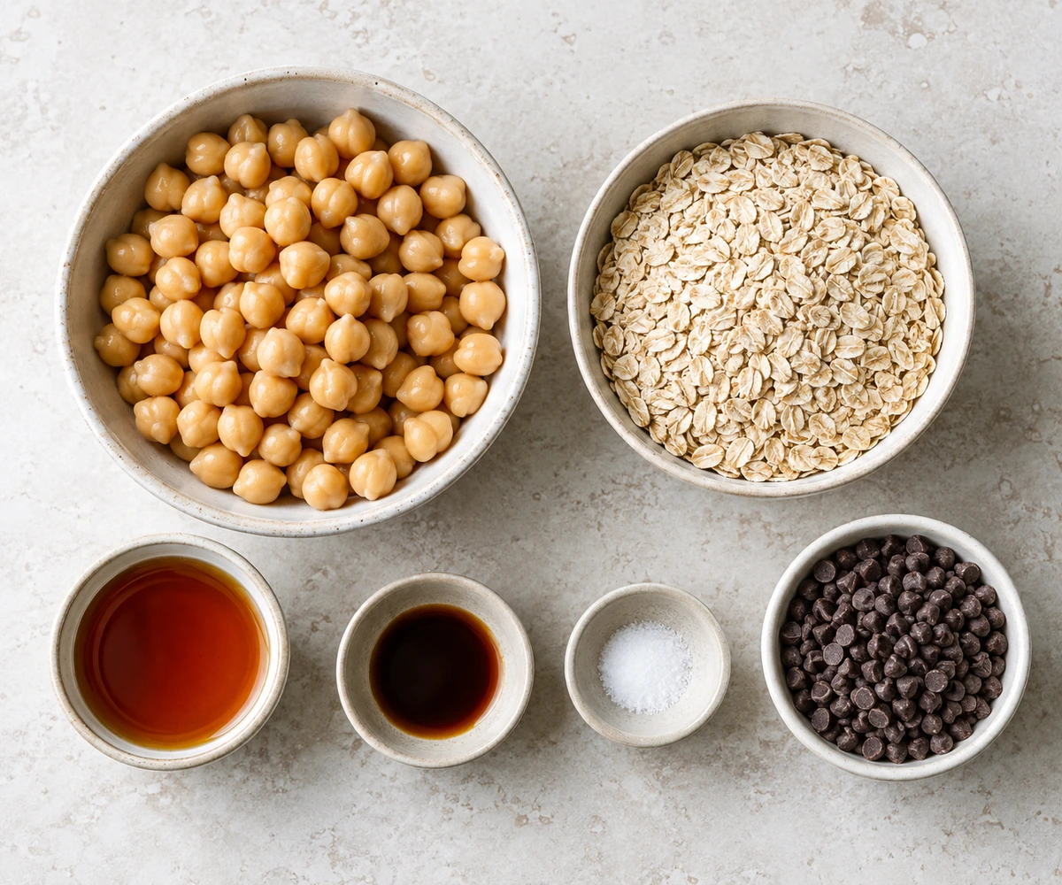 Exact measured ingredients for Chickpea Cookie Dough Balls