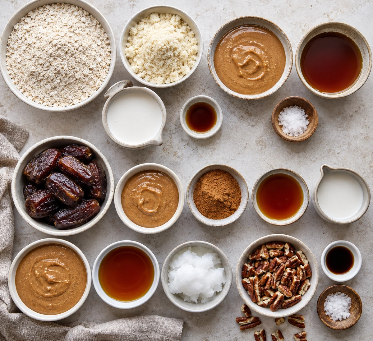 Exact measured ingredients for No Bake Vegan Cinnamon Rolls
