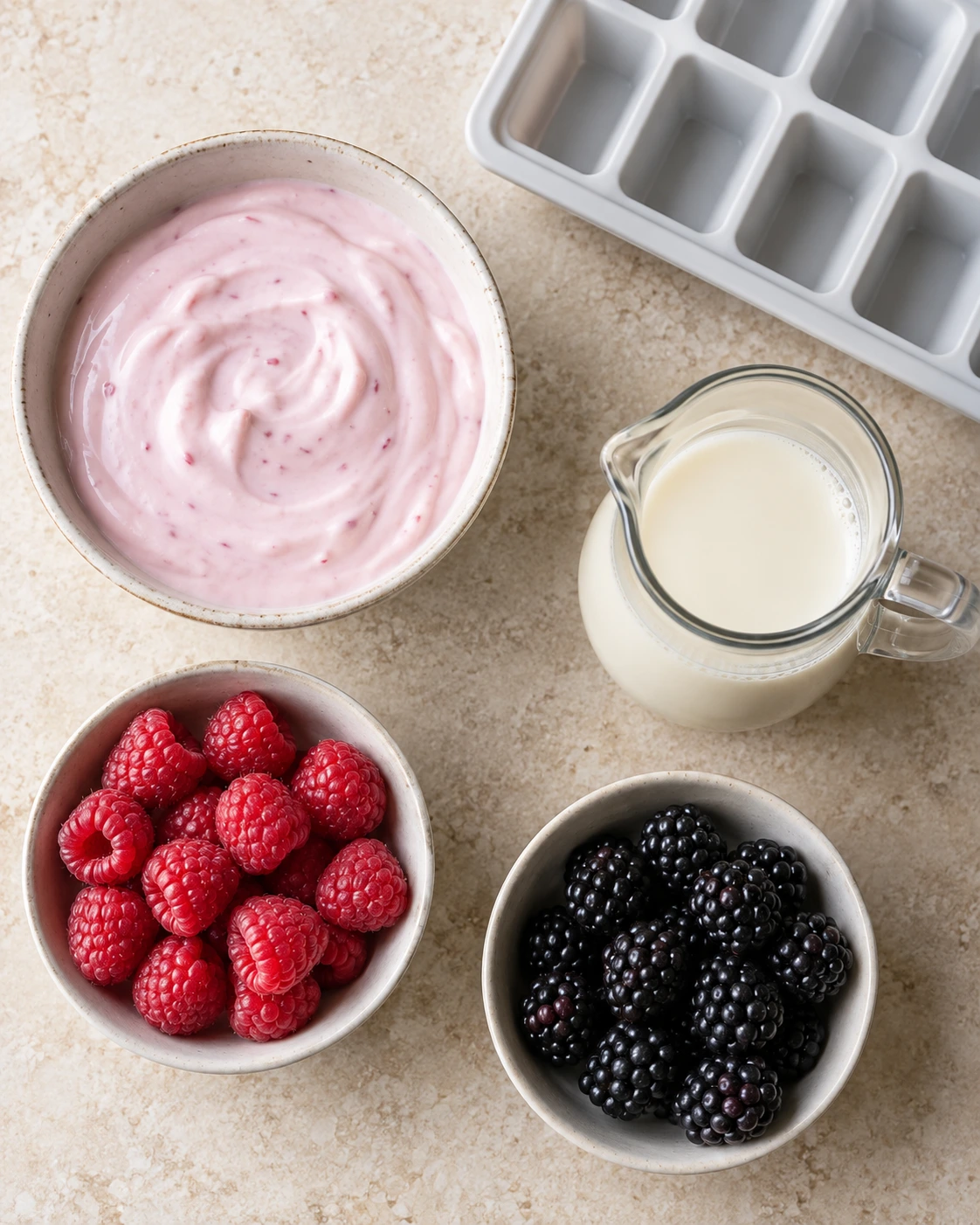 Exact measured ingredients for Berry Yogurt Bites