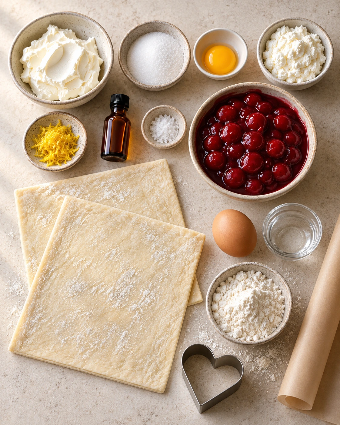 Exact measured ingredients for Cherry Cheese Danish