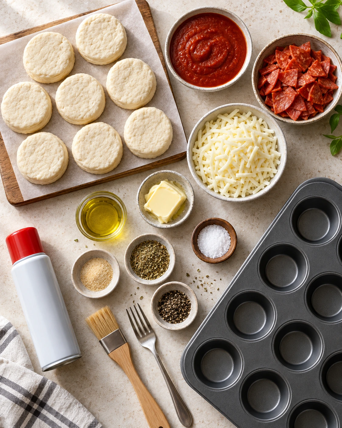Exact measured ingredients for Pizza Pot Pies Homemade