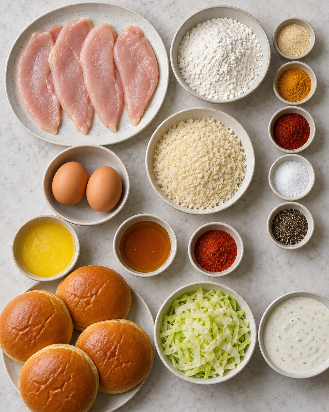 Exact measured ingredients for Baked Nashville Hot Chicken Sandwich
