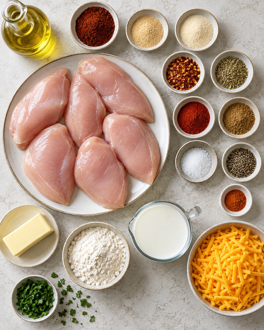 Exact measured ingredients for Mexican Chicken With Cheese Sauce