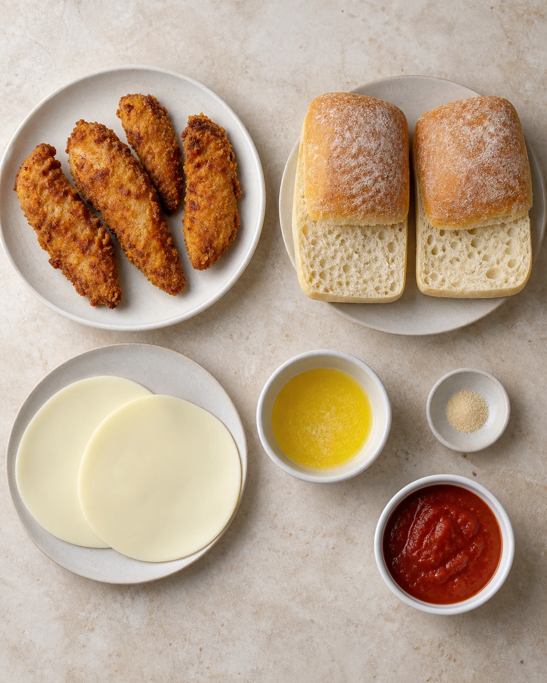Exact measured ingredients for Chicken Parmesan Sandwiches