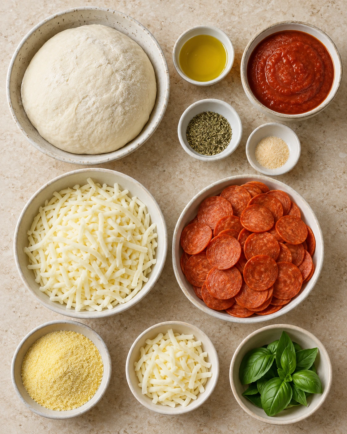 Exact measured ingredients for Pepperoni Pizza Rolls
