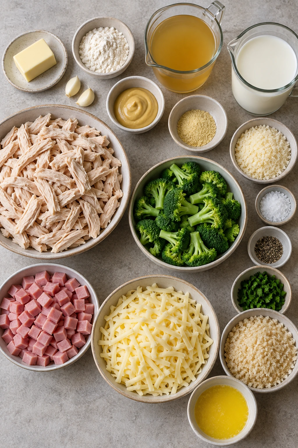 Exact measured ingredients for Chicken Cordon Bleu Casserole
