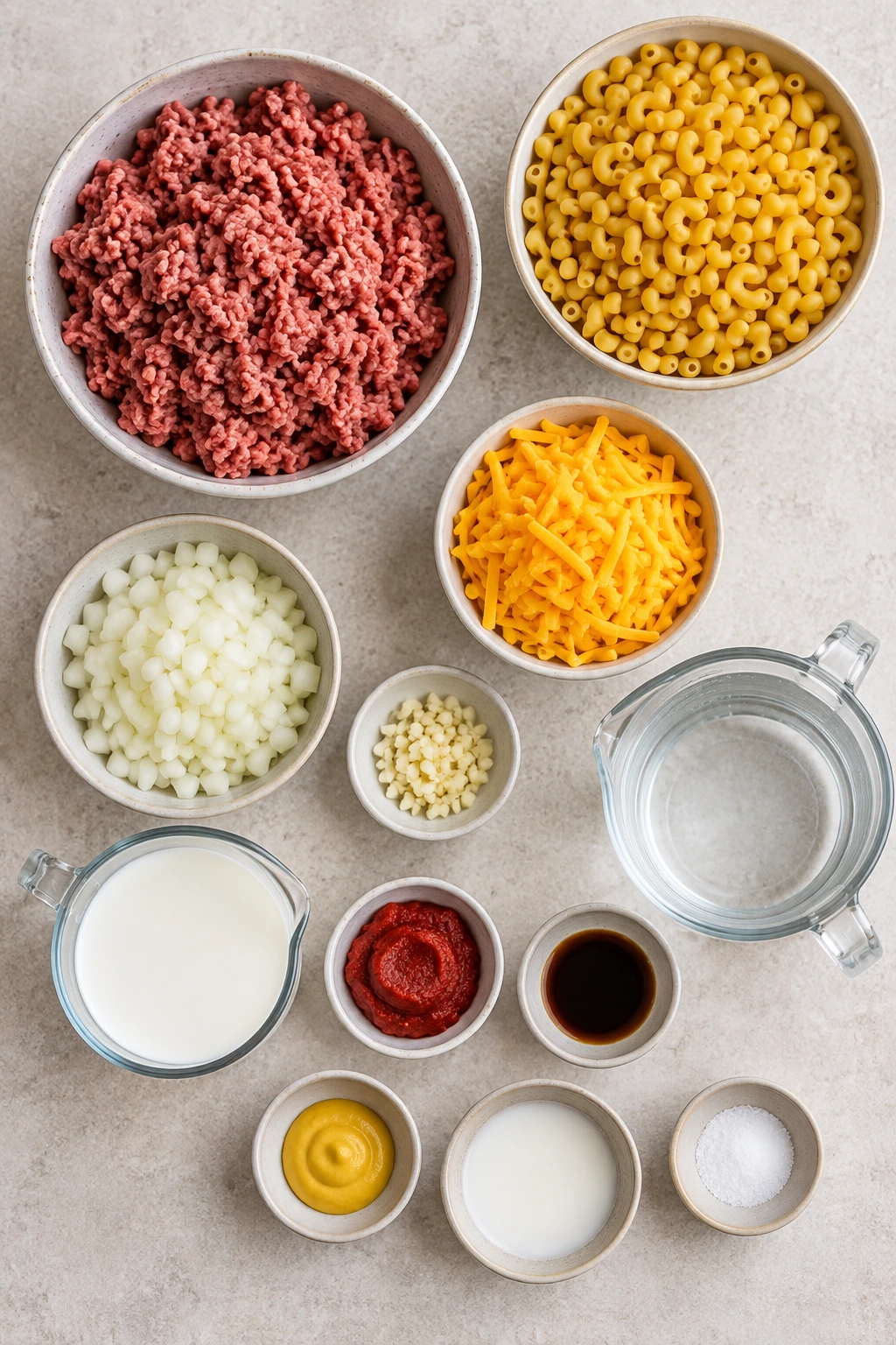 Exact measured ingredients for Homemade Hamburger Helper