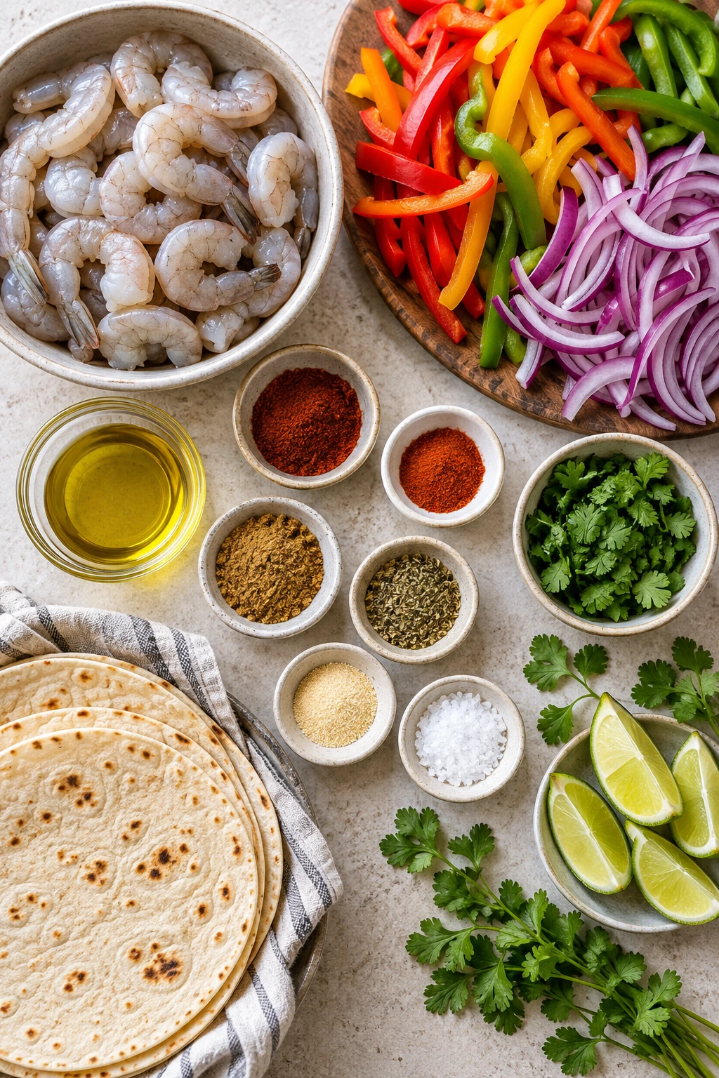 Exact measured ingredients for Shrimp Fajitas Skillet Recipe
