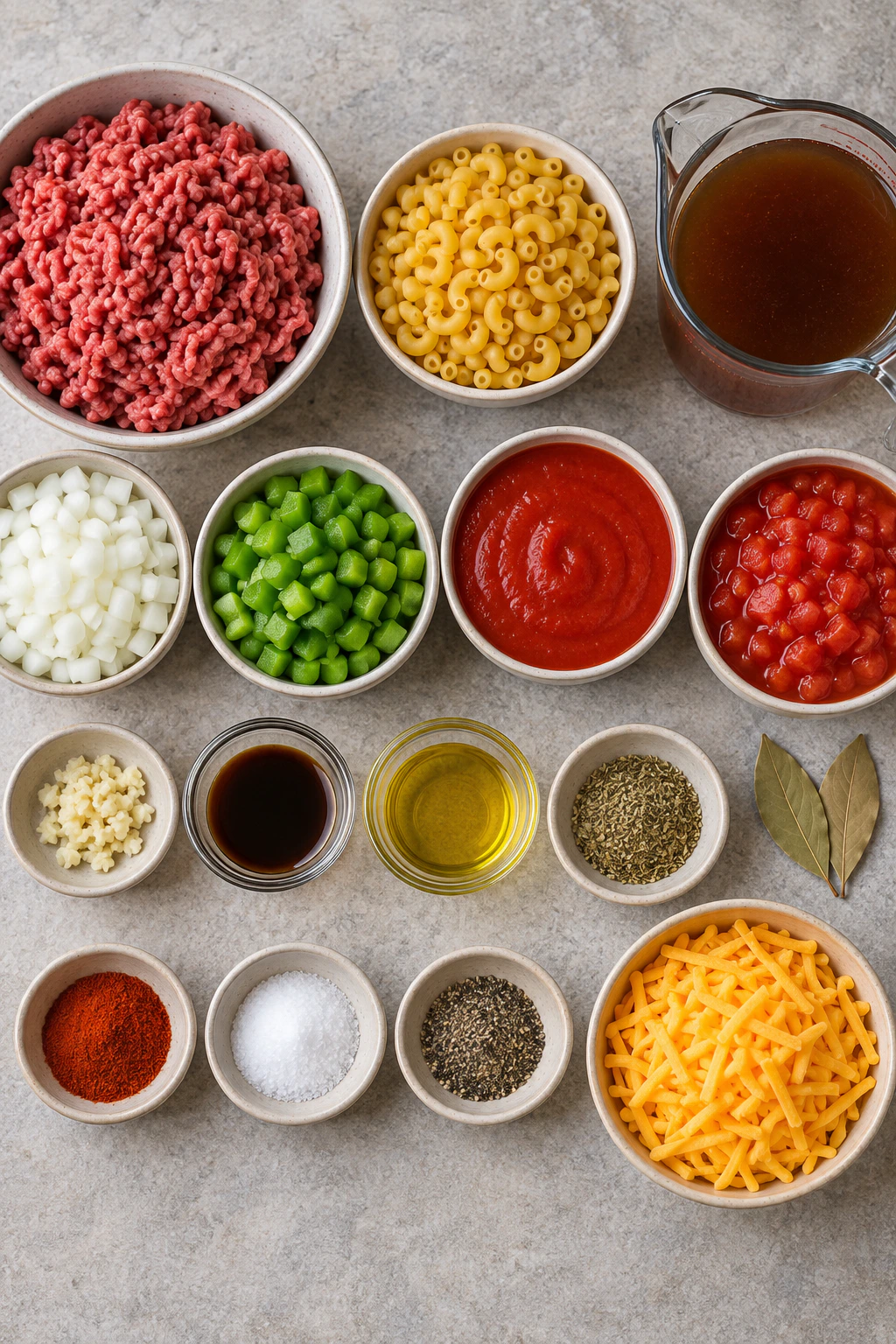 Exact measured ingredients for Nostalgic American Goulash
