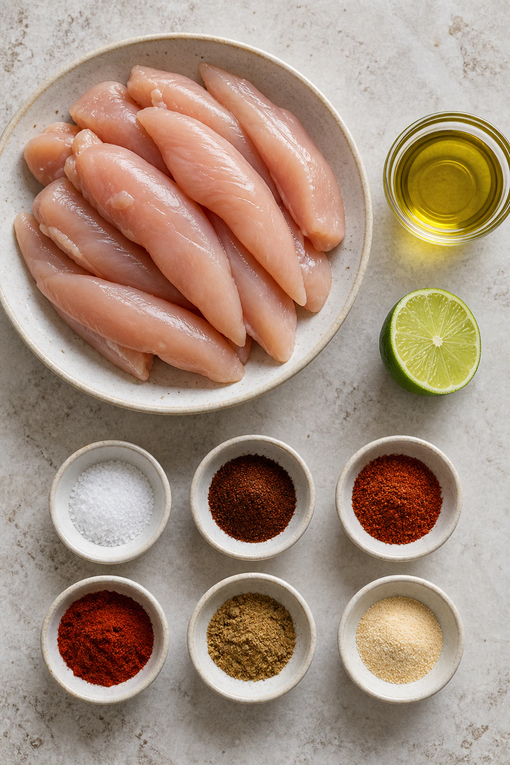 Exact measured ingredients for Southwest Baked Chicken Tenderloins
