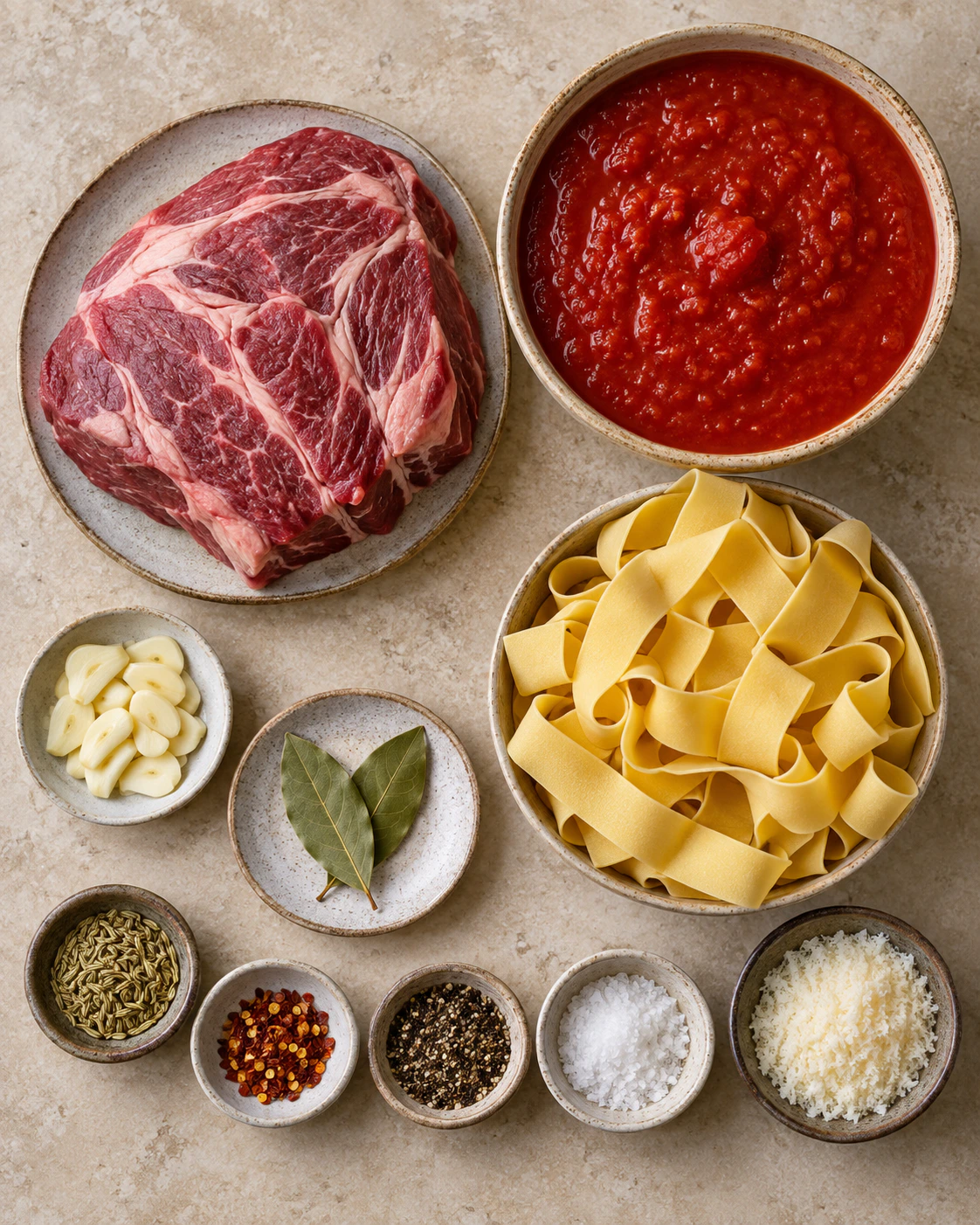 Exact measured ingredients for Slow Cooker Beef Ragu
