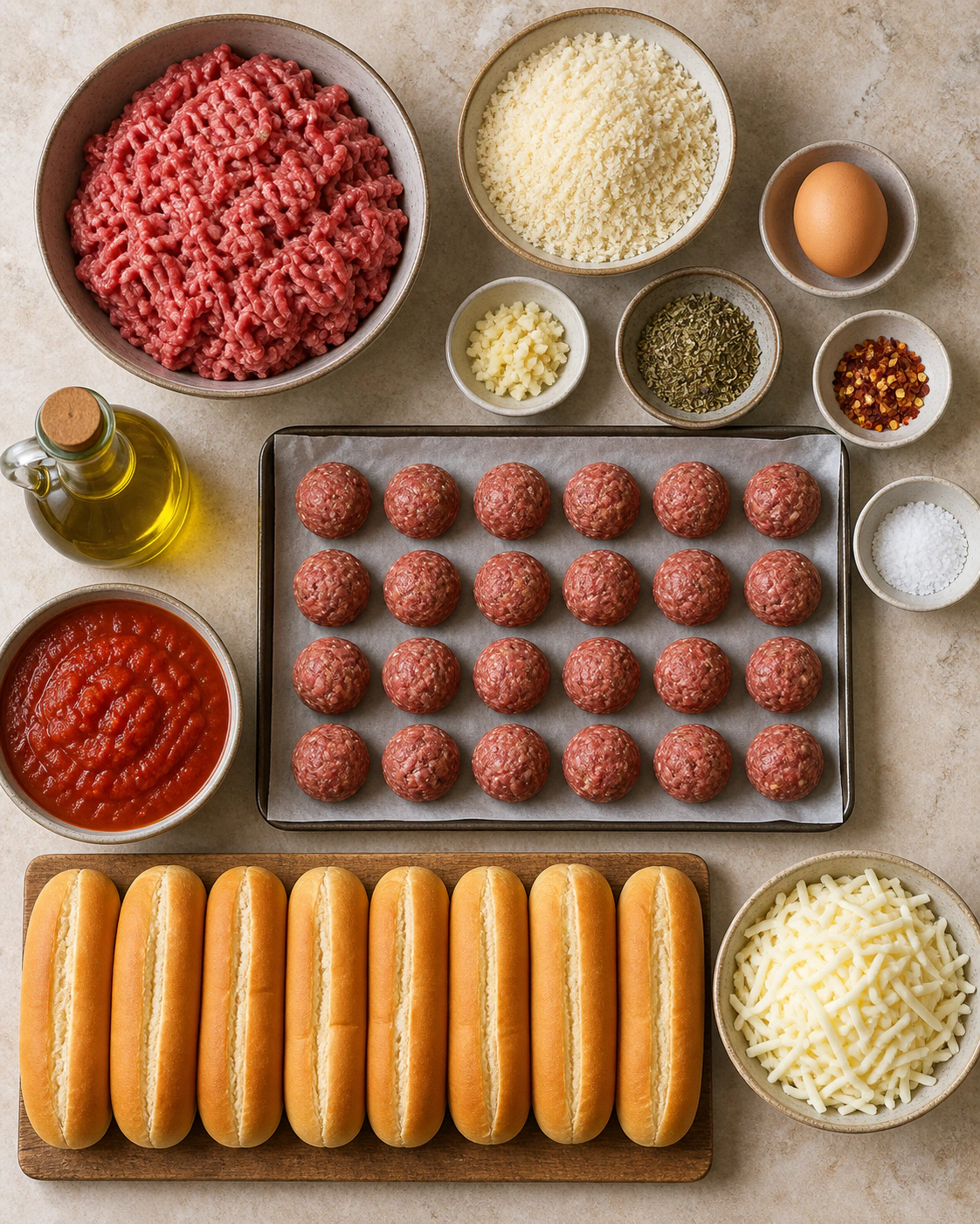 Exact measured ingredients for Easy Weeknight Meatball Sub