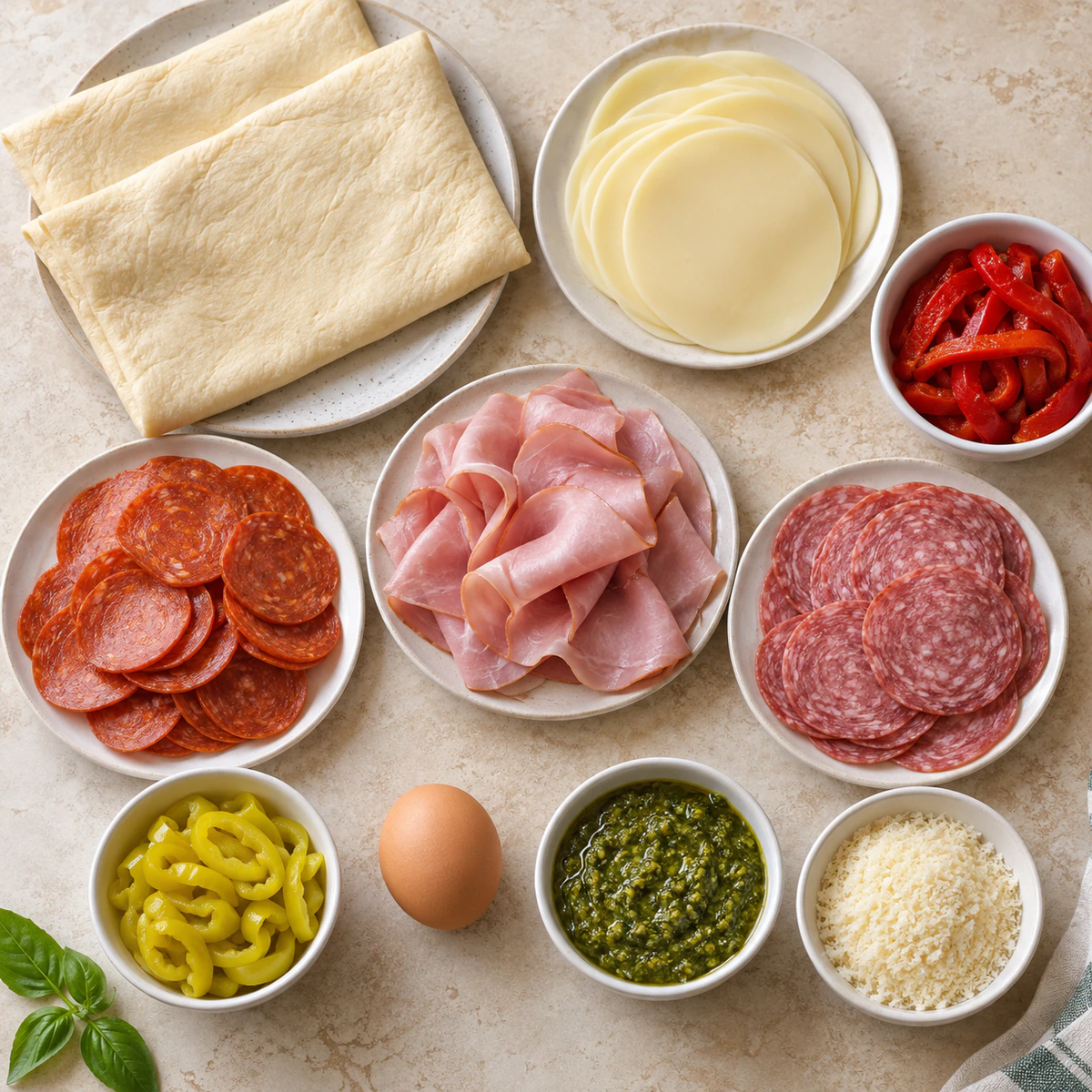 Exact measured ingredients for Italian Sub Squares