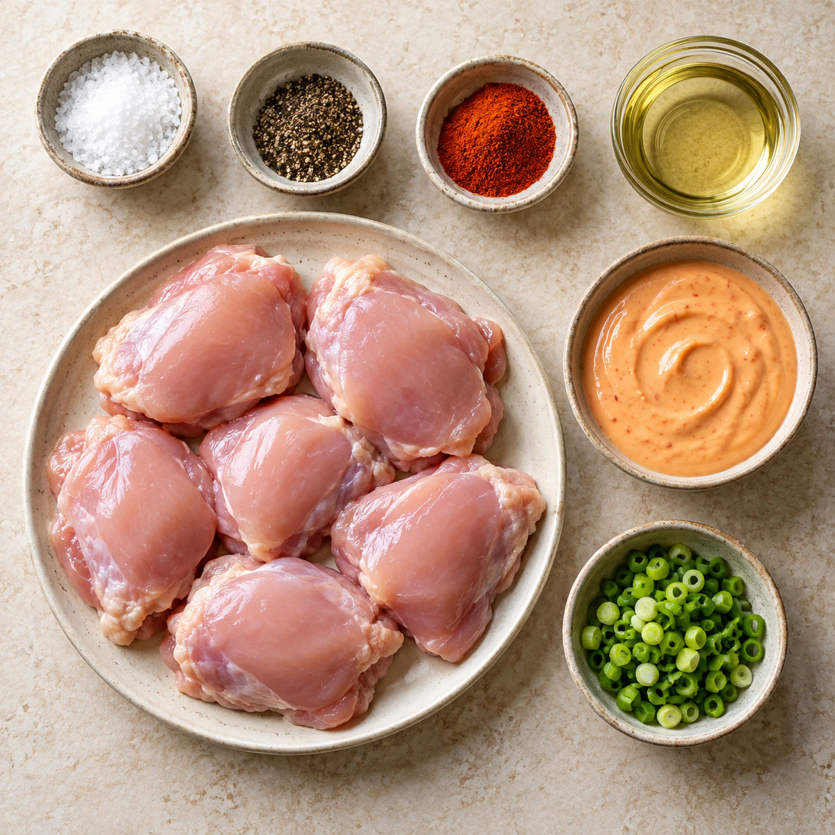 Exact measured ingredients for Bang Bang Chicken Thighs