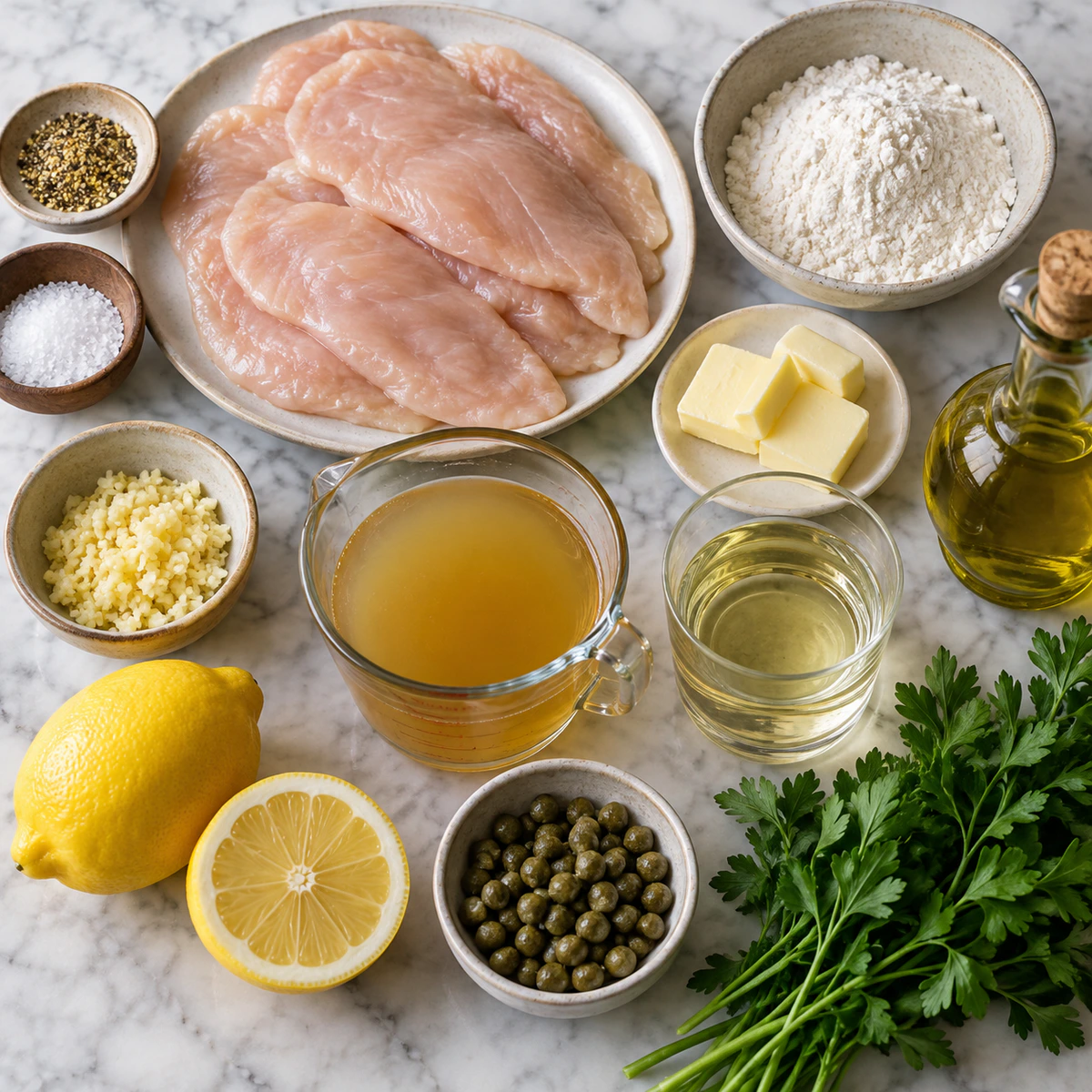 Exact measured ingredients for Easy Chicken Piccata